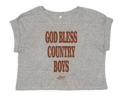 Country Boys Crop Top - Grey