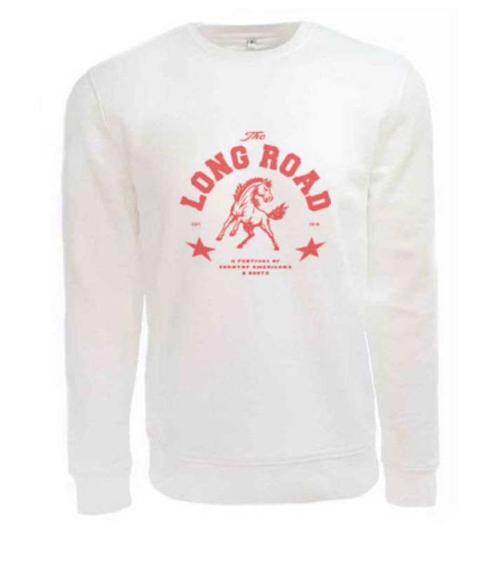 Mustang Sweatshirt - White with Red